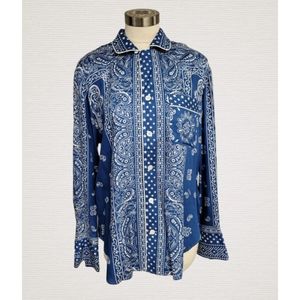 Polo Ralph Lauren Paisley print oversized shirt blue color size M